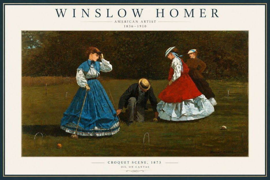 Winslow Homer Croquet Scene No3 - Plakát