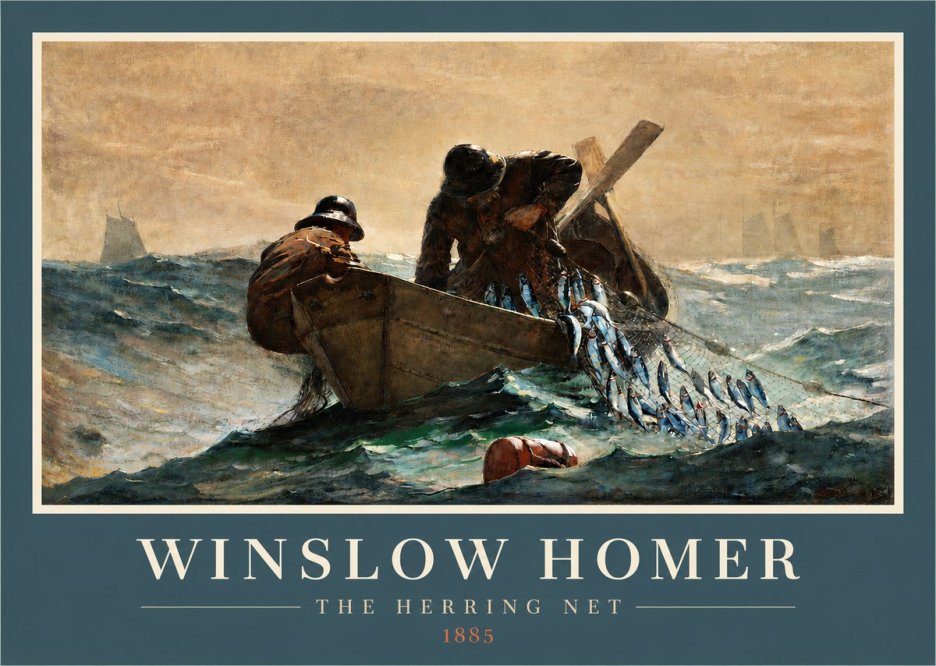 Winslow Homer The Herring Net I No3 - Plakát
