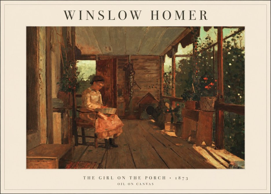Winslow Homer The Girl on the Porch No1 - Plakát