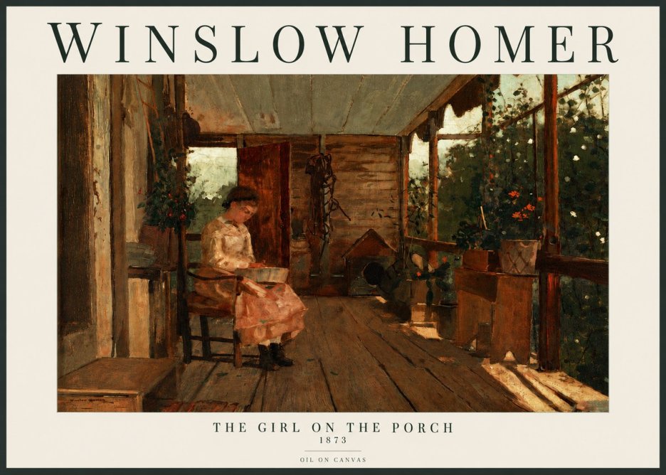 Winslow Homer The Girl on the Porch No3 - Plakát