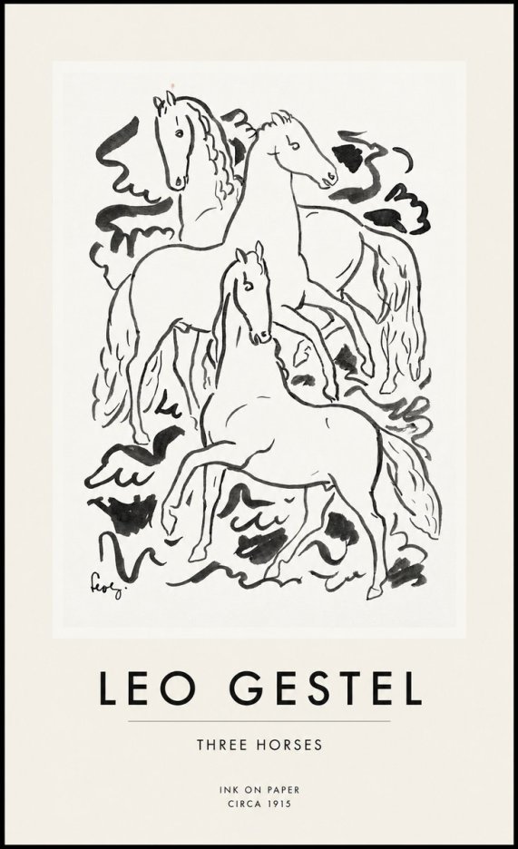 Leo Gestel Three Horses No1 - Plakát