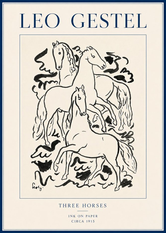 Leo Gestel Three Horses No6 - Plakát