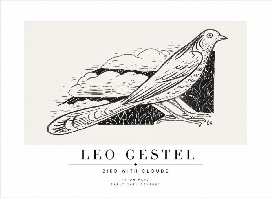 Leo Gestel Bird with Clouds No1 - Plakát