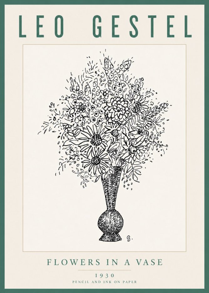 Leo Gestel Flowers in a Vase No5 - Plakát