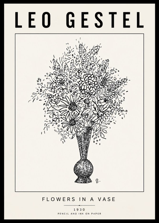 Leo Gestel Flowers in a Vase No6 - Plakát