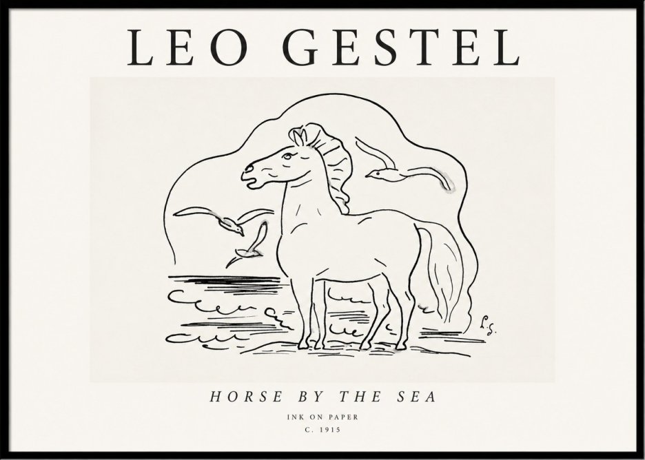 Leo Gestel Horse by the Sea No1 - Plakát