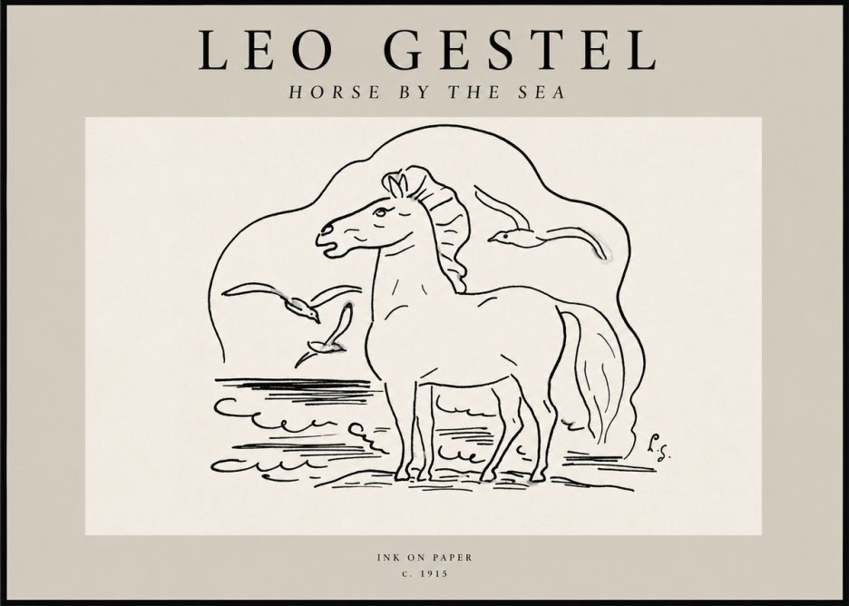 Leo Gestel Horse by the Sea No2 - Plakát