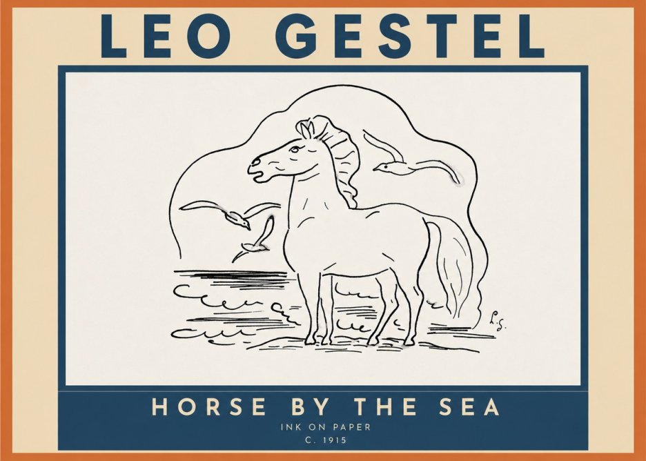Leo Gestel Horse by the Sea No3 - Plakát