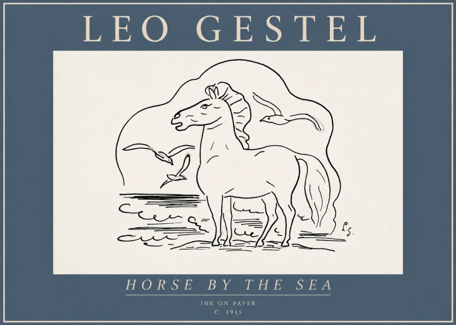 Leo Gestel Horse by the Sea No6 - Plakát