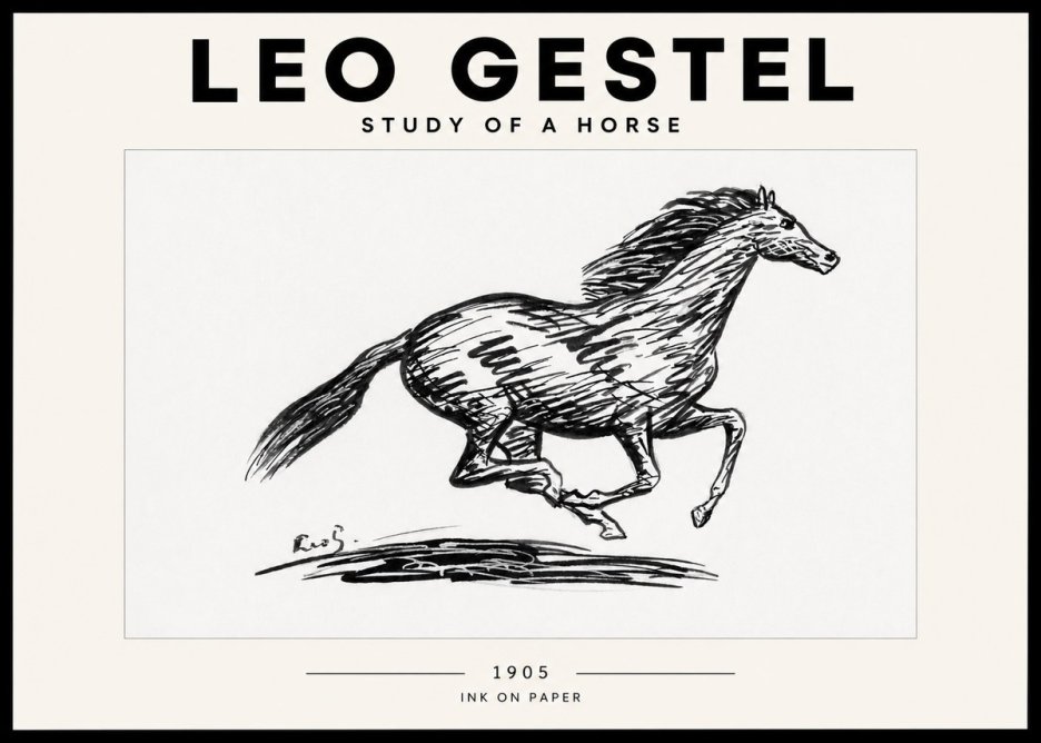 Leo Gestel Study of a Horse No2 - Plakát