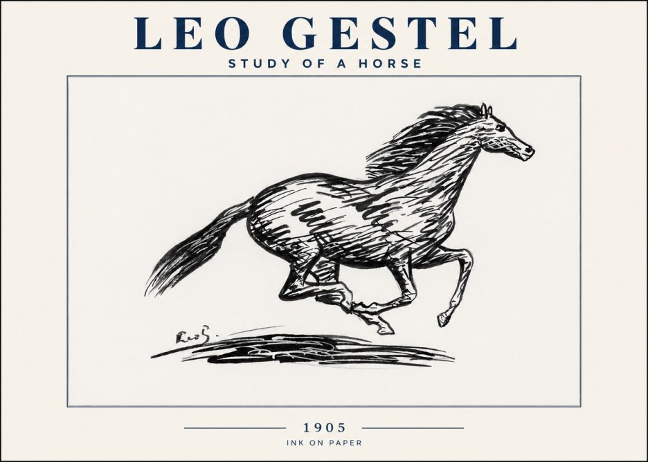 Leo Gestel Study of a Horse No4 - Plakát