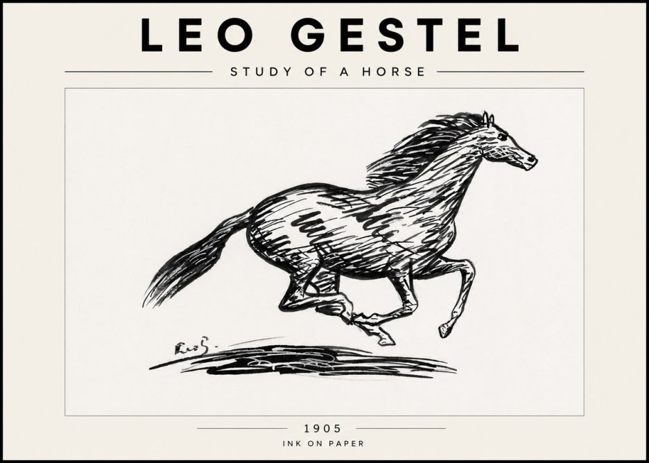 Leo Gestel Study of a Horse No6 - Plakát