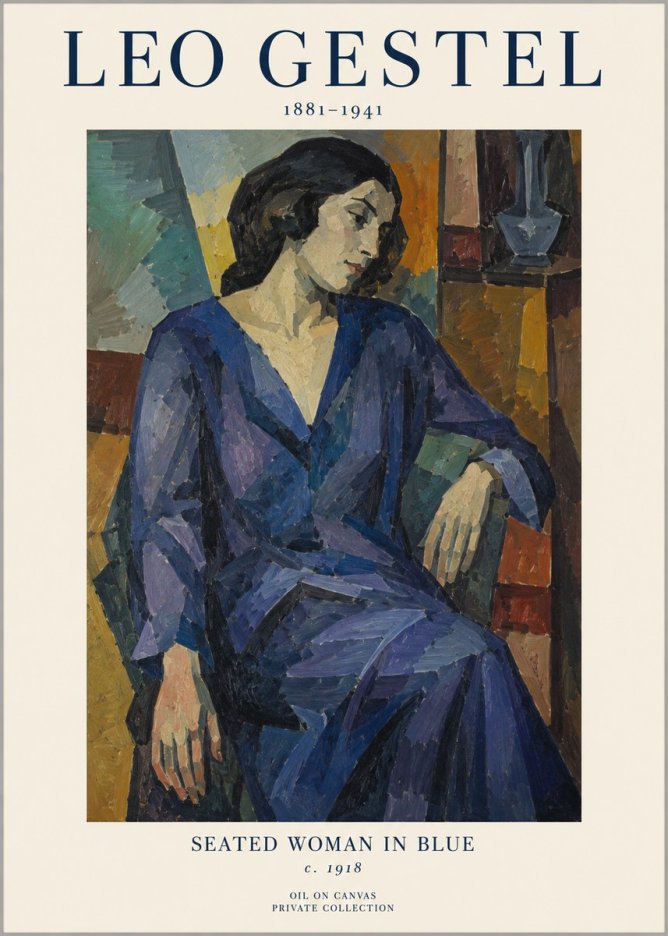 Leo Gestel Seated Woman in Blue No1 - Plakát