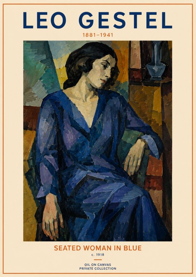 Leo Gestel Seated Woman in Blue No2 - Plakát