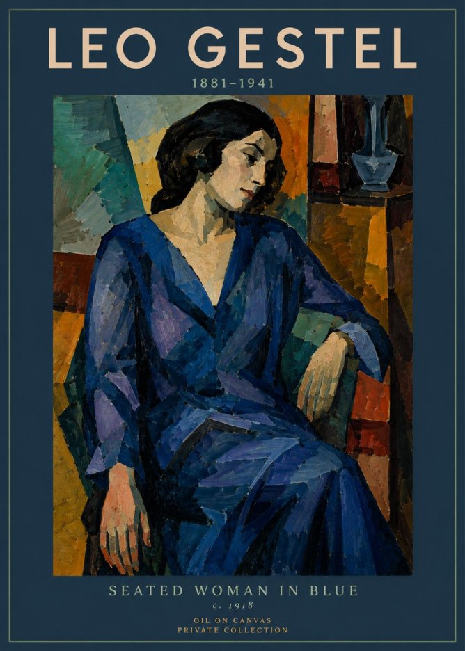 Leo Gestel Seated Woman in Blue No3 - Plakát