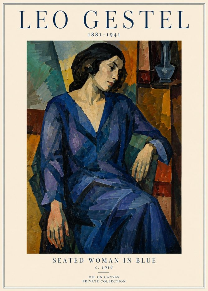 Leo Gestel Seated Woman in Blue No4 - Plakát