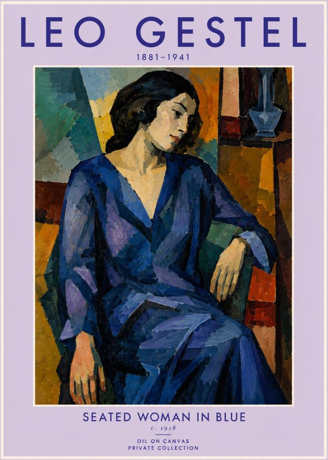 Leo Gestel Seated Woman in Blue No5 - Plakát