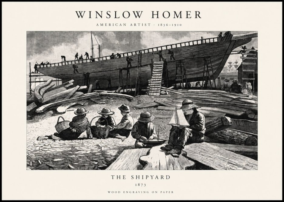 Winslow Homer The Shipyard No1 - Plakát