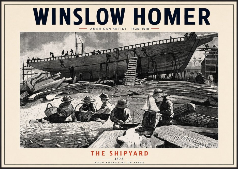 Winslow Homer The Shipyard No2 - Plakát