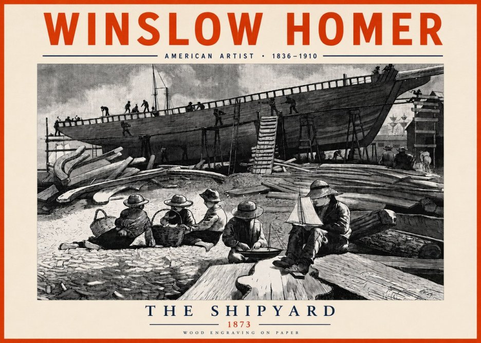 Winslow Homer The Shipyard No3 - Plakát
