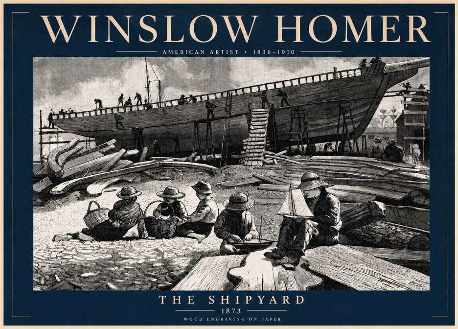 Winslow Homer The Shipyard No4 - Plakát