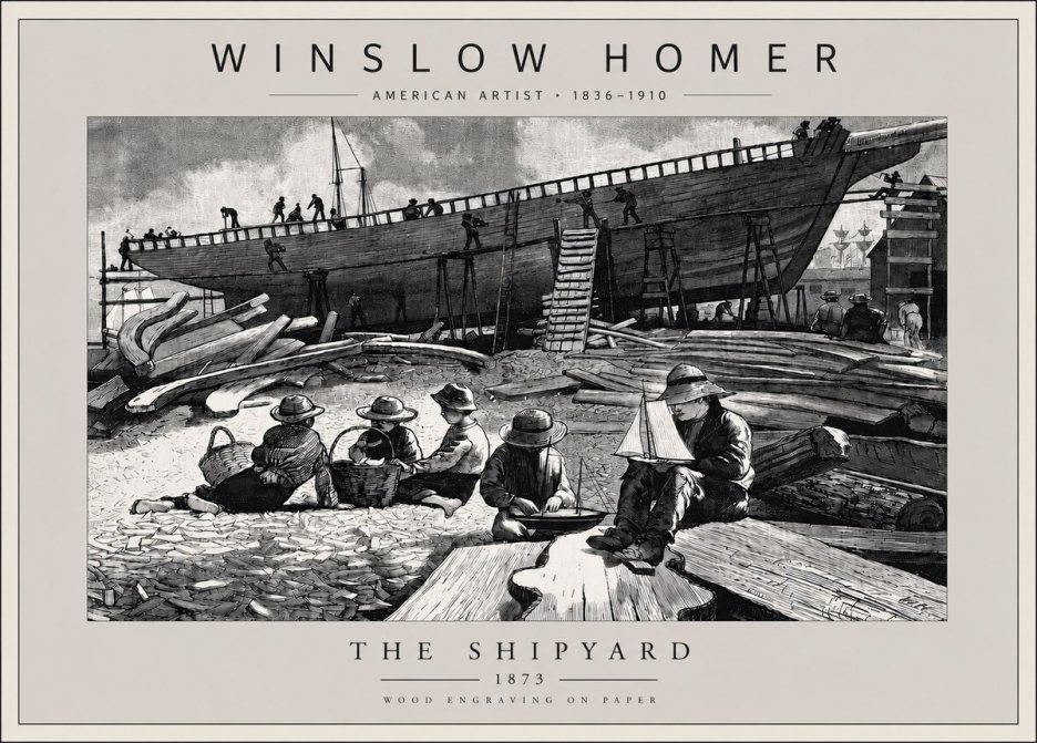 Winslow Homer The Shipyard No5 - Plakát