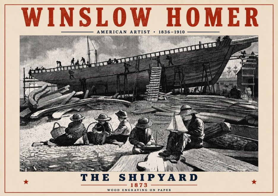 Winslow Homer The Shipyard No6 - Plakát