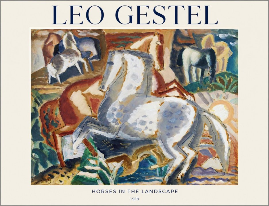 Leo Gestel Horses in the Landscape No1 - Plakát