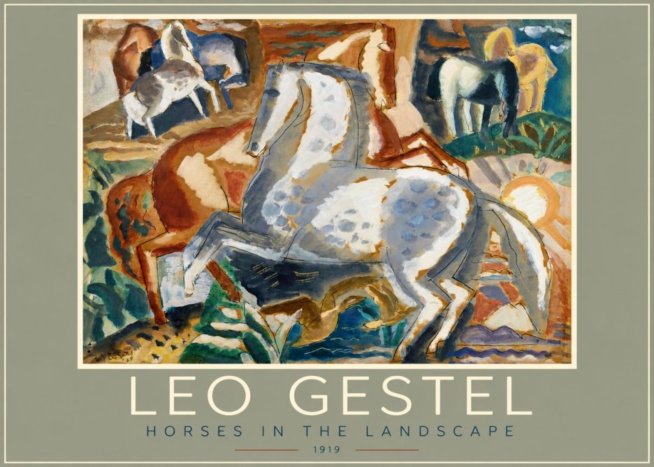 Leo Gestel Horses in the Landscape No2 - Plakát