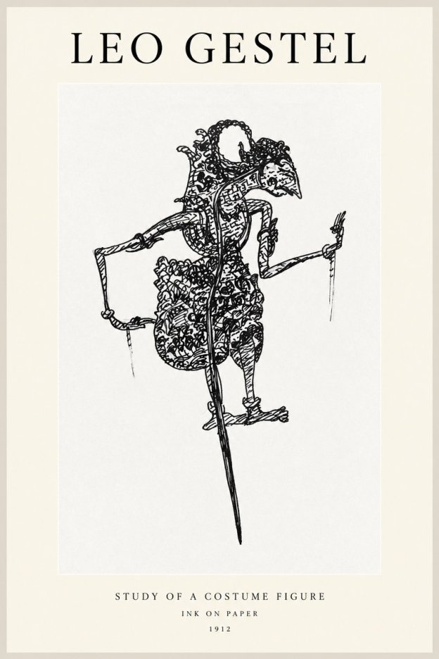 Leo Gestel Study of a Costume Figure No1 - Plakát