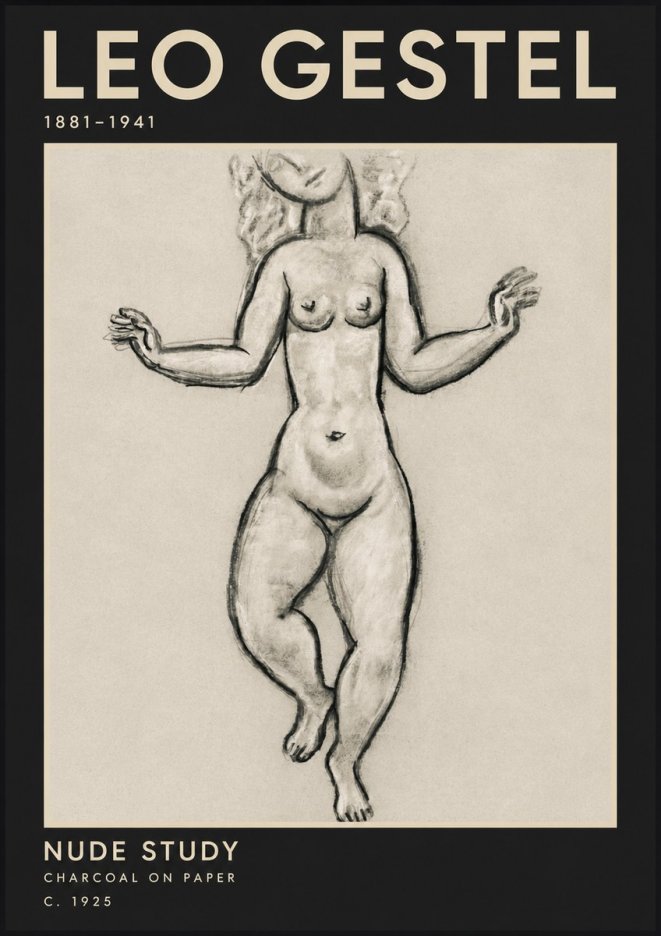 Leo Gestel Nude Study No3 - Plakát