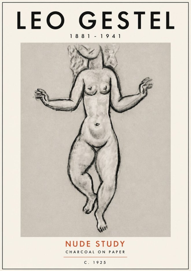 Leo Gestel Nude Study No5 - Plakát