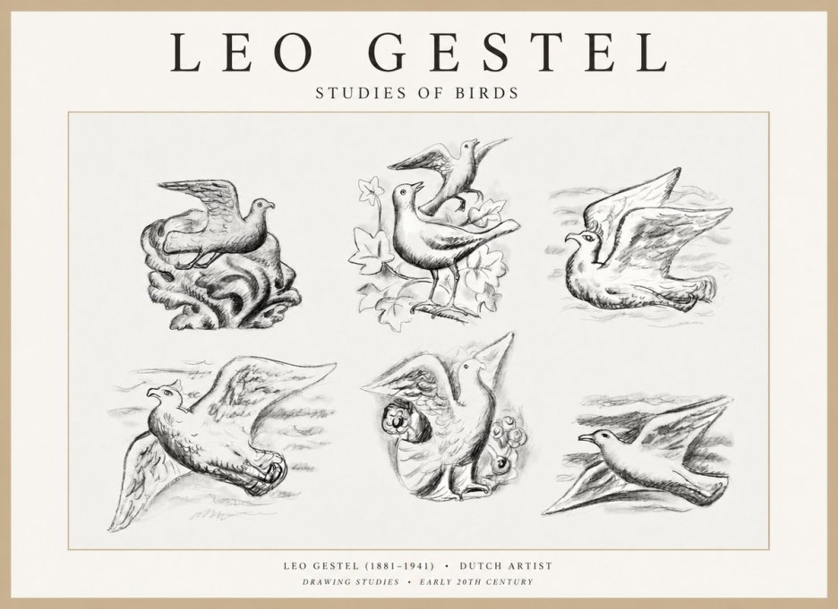 Leo Gestel Studies of Birds No1 - Plakát