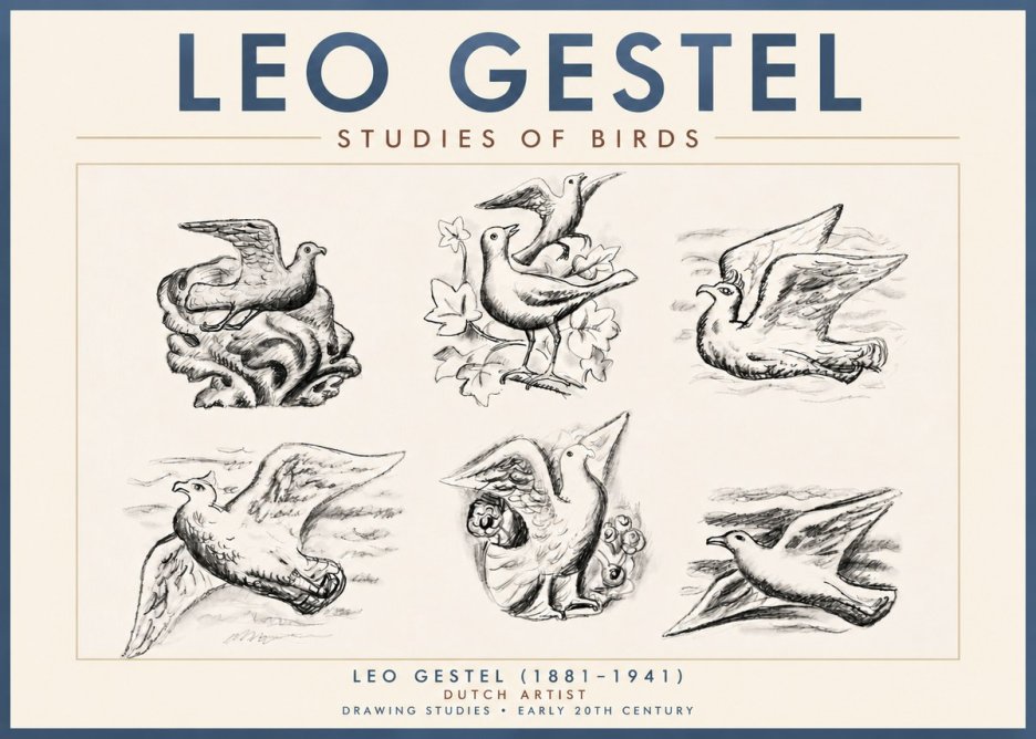 Leo Gestel Studies of Birds No4 - Plakát