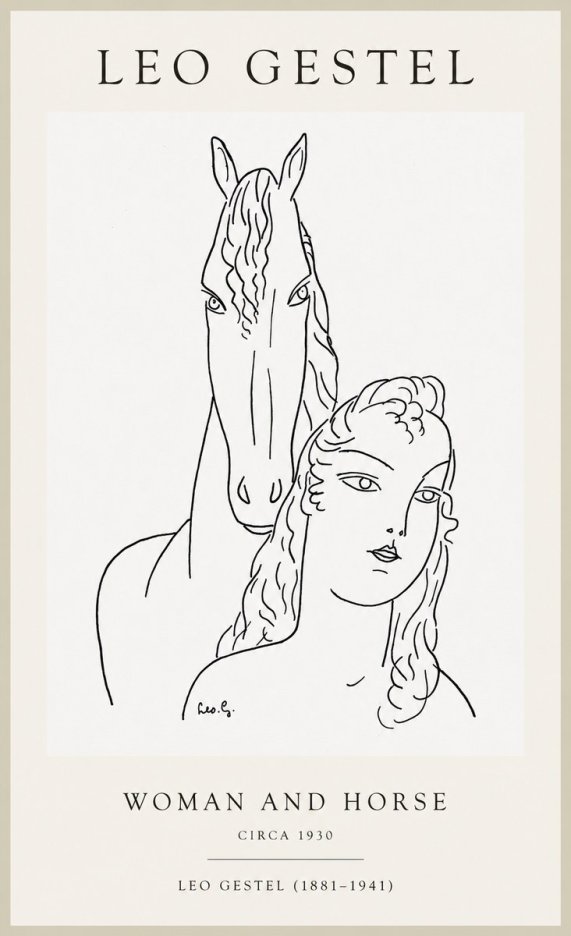 Leo Gestel Woman and Horse No1 - Plakát