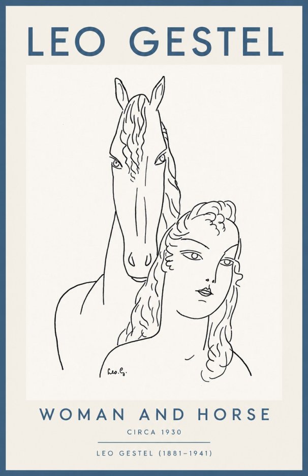 Leo Gestel Woman and Horse No2 - Plakát