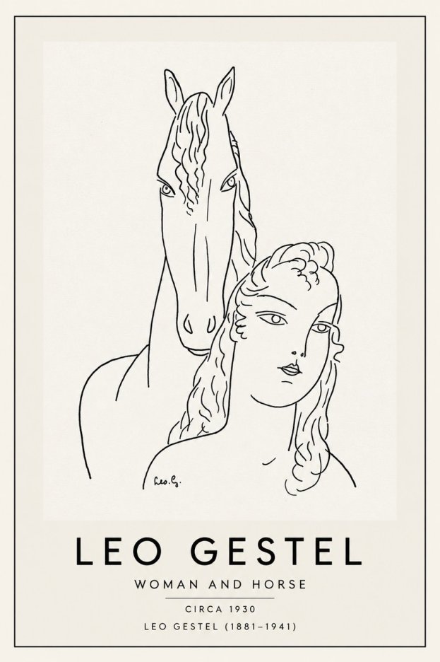 Leo Gestel Woman and Horse No3 - Plakát