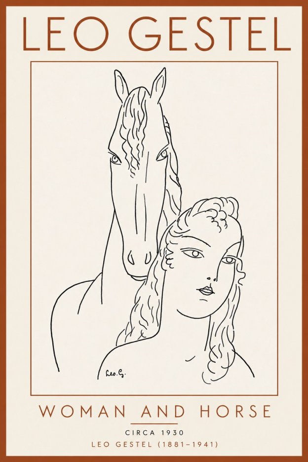 Leo Gestel Woman and Horse No5 - Plakát