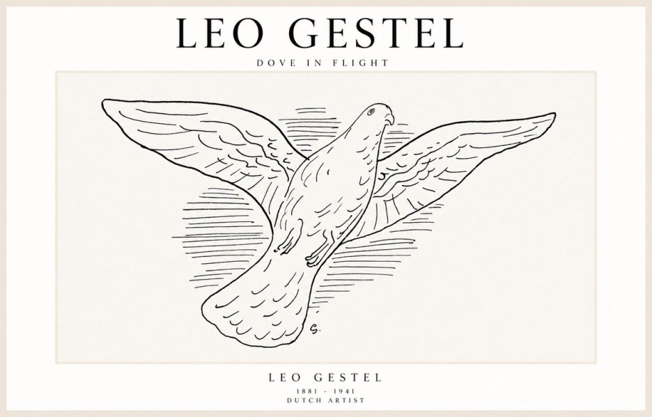 Leo Gestel Dove in Flight No1 - Plakát