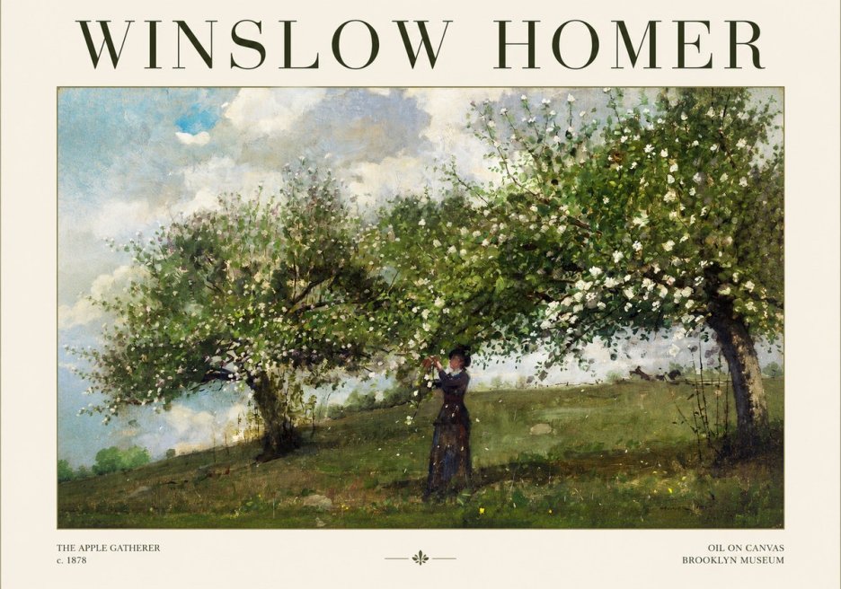 Winslow Homer The Apple Gatherer No1 - Plakát