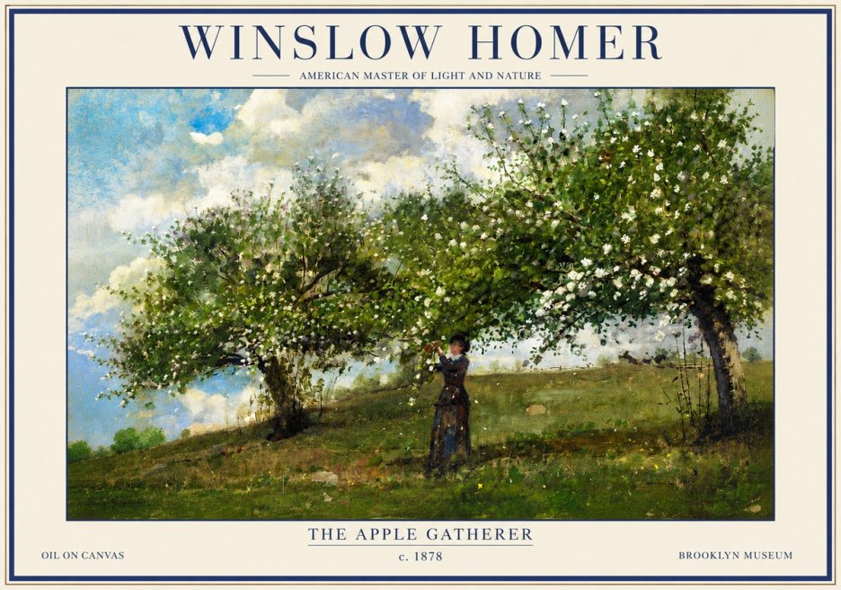Winslow Homer The Apple Gatherer No3 - Plakát