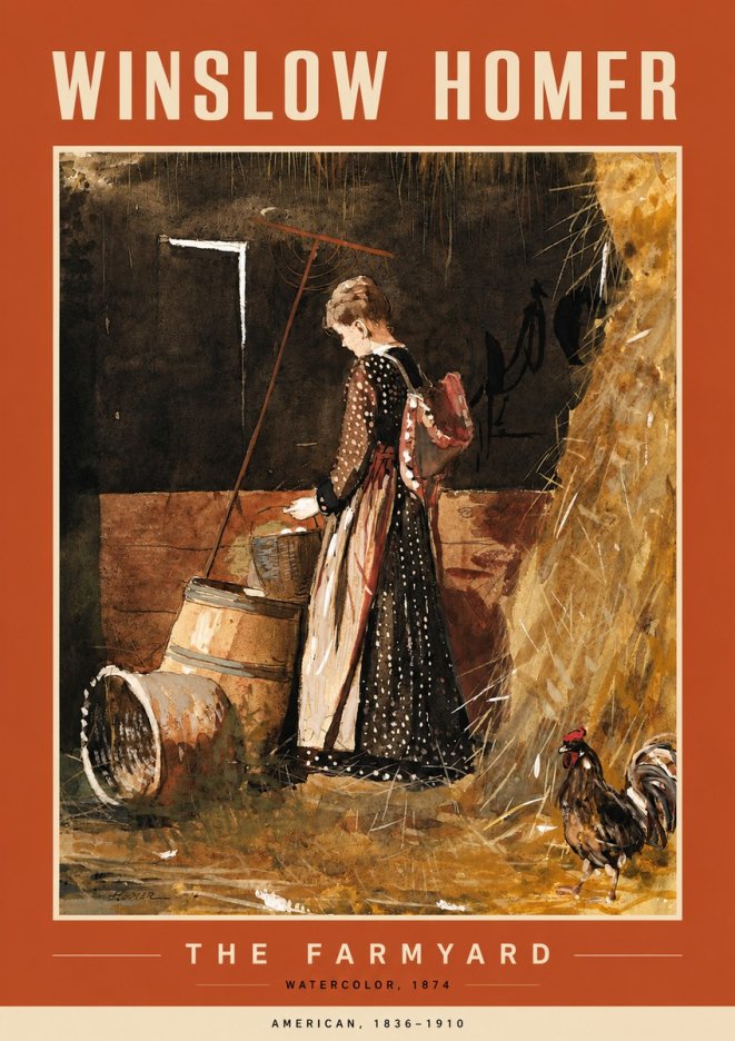 Winslow Homer The Farmyard No4 - Plakát