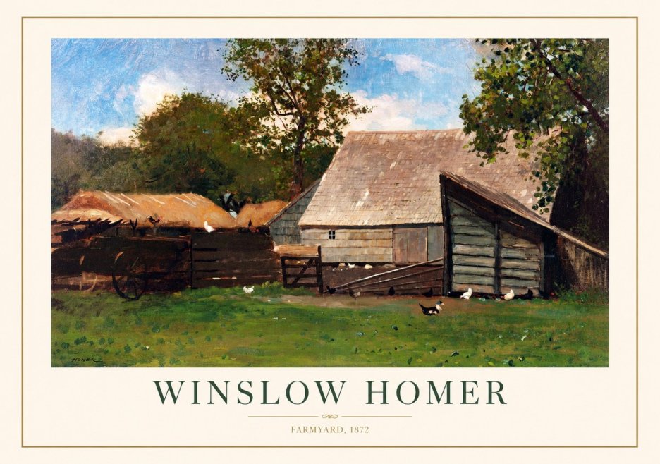 Winslow Homer Farmyard, 1872 No1 - Plakát