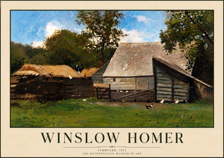 Winslow Homer Farmyard, 1872 No6 - Plakát
