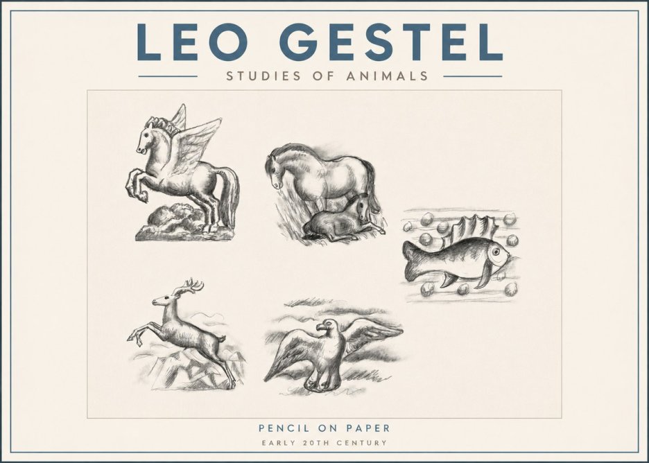 Leo Gestel Studies of Animals No2 - Plakát
