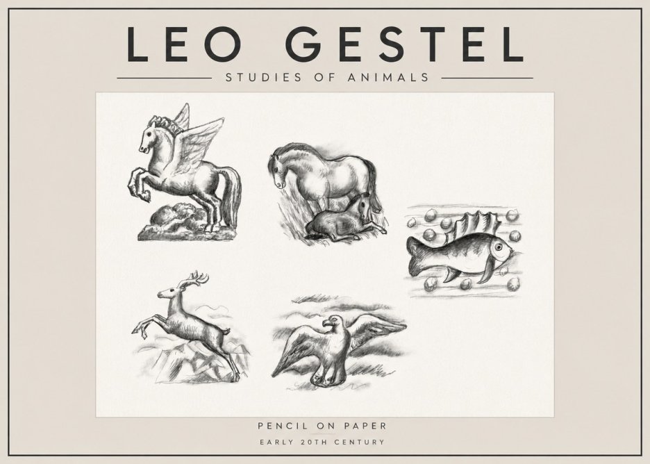 Leo Gestel Studies of Animals No4 - Plakát