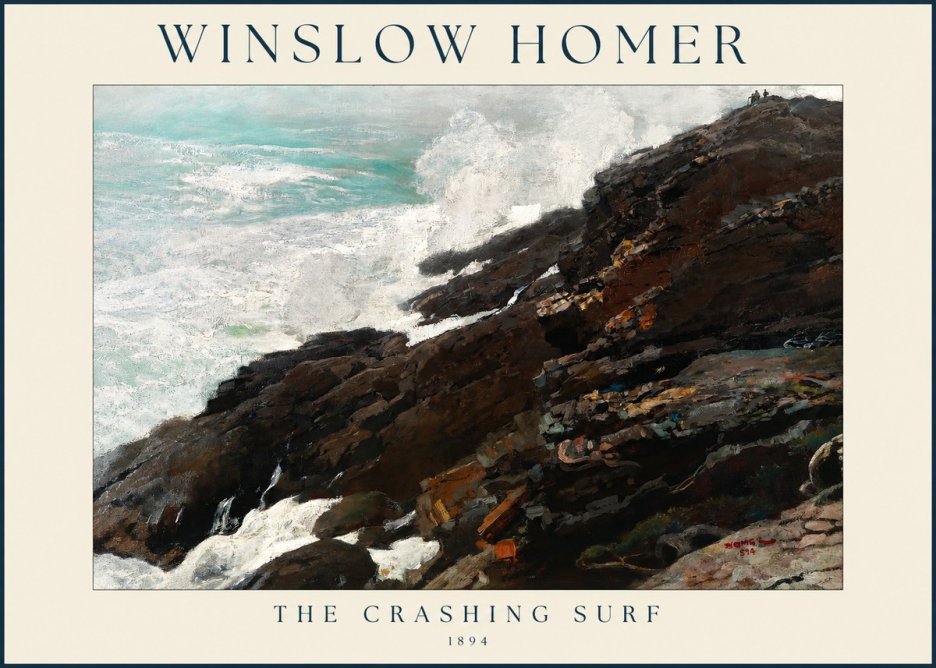 Winslow Homer The Crashing Surf No1 - Plakát