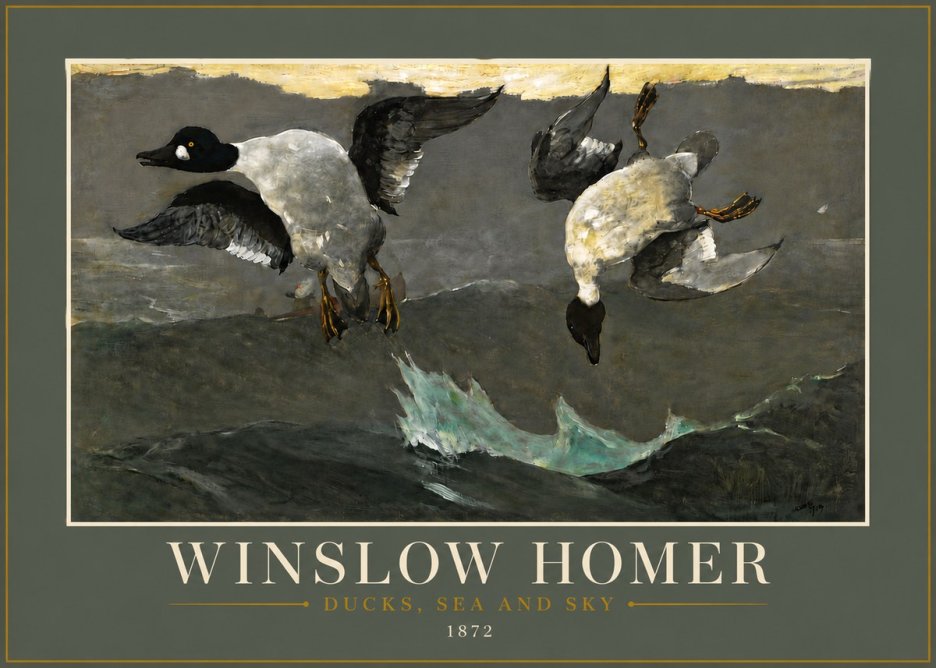 Winslow Homer Ducks, Sea and Sky No6 - Plakát