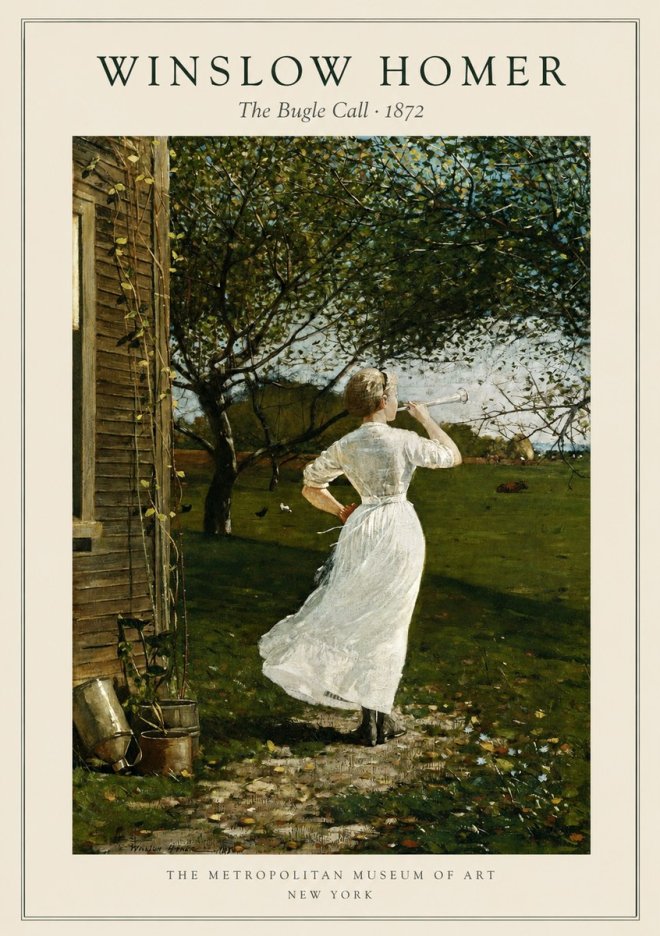 Winslow Homer The Bugle Call No1 - Plakát
