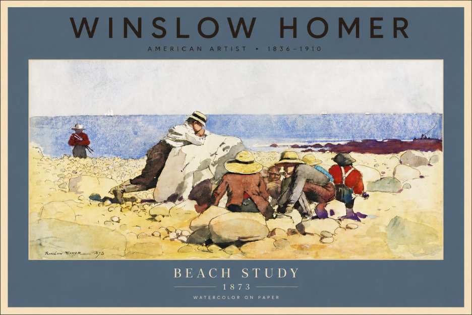 Winslow Homer Beach Study No2 - Plakát